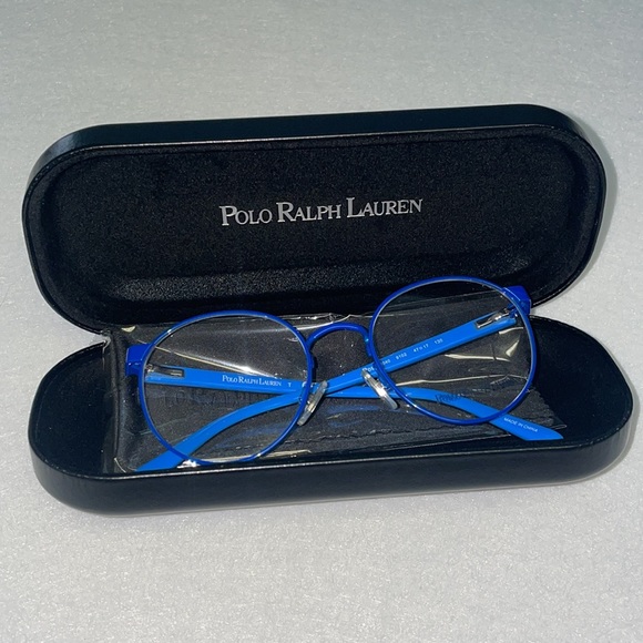 NEW Polo Ralph Lauren Blue Glasses with Case, Box, and Lens Cloth - Picture 9 of 15